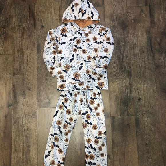 Halloween Girls Hoodie Kangaroo Pouch Sweatshirt Jogger Pants Set Size XL - Picture 1 of 6